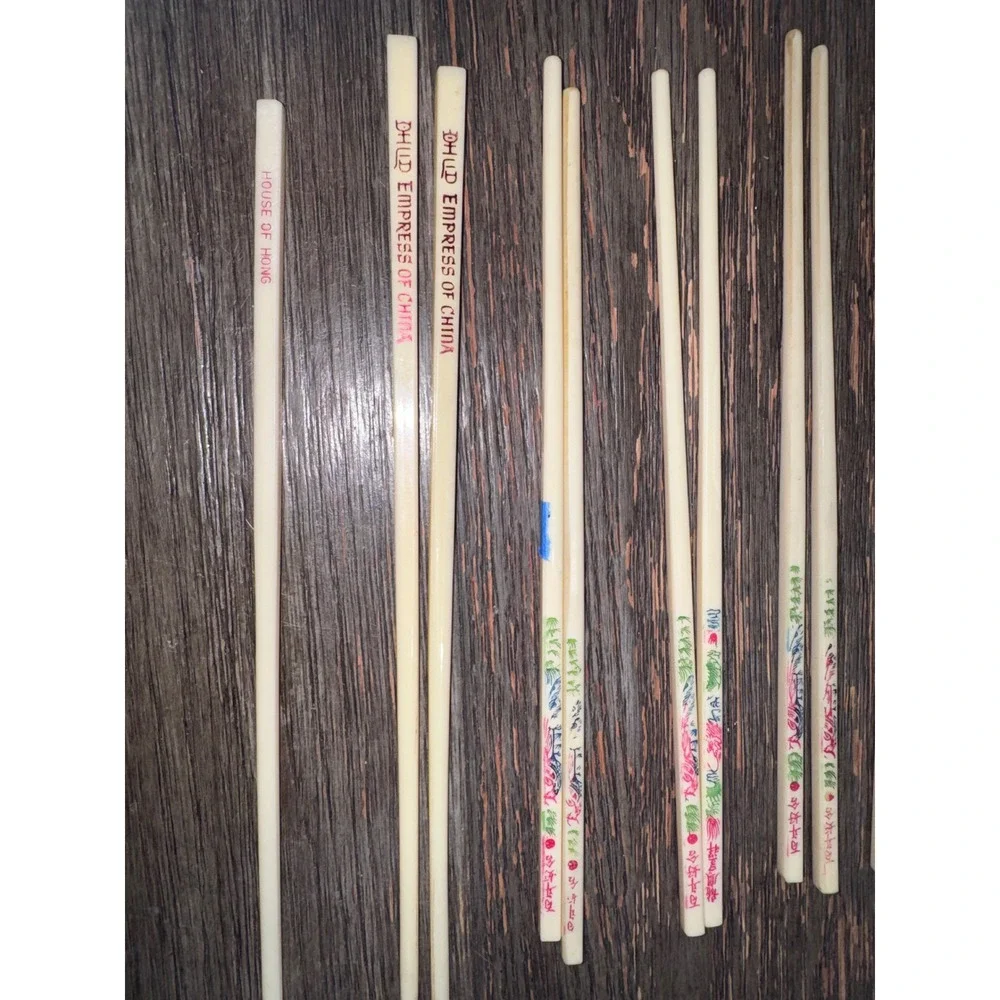 Vintage Chopstick Lot Empress of China House of Hong Souvenir Plastic 11pc Set